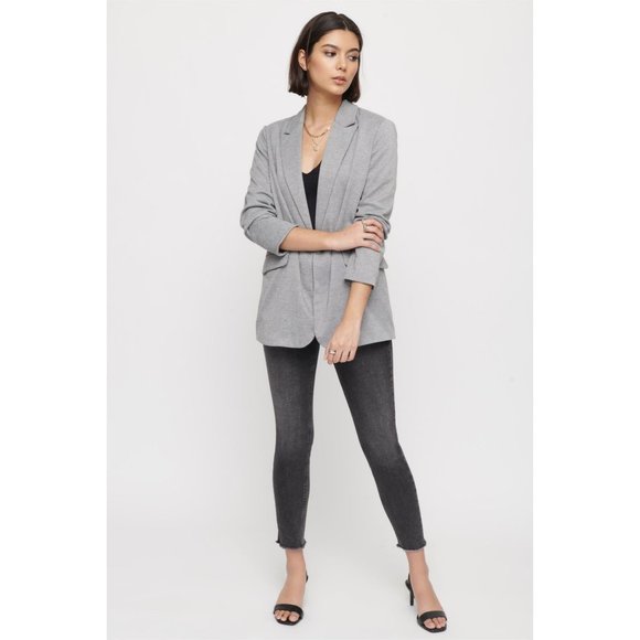 Dynamite Jackets & Blazers - Dynamite Blazer Boyfriend Open Front Knit Grey M
